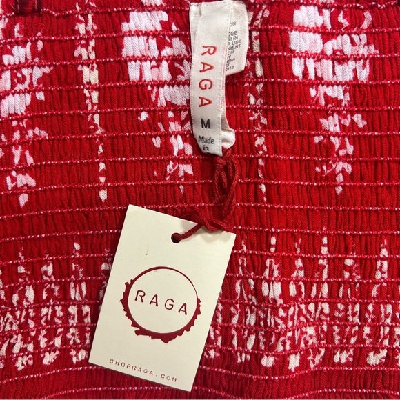 Raga | Boho Retro Festival Coastal Cowgirl Crocheted Smocked Crop Top | M - Picture 5 of 8